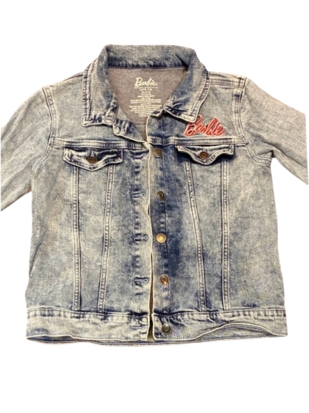Barbie Denim Jean Jacket Acid Washed Girl Revolution‎ Girls Size 10-12